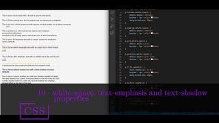 CSS 10 💻 white space, text emphasis and text shadow properties