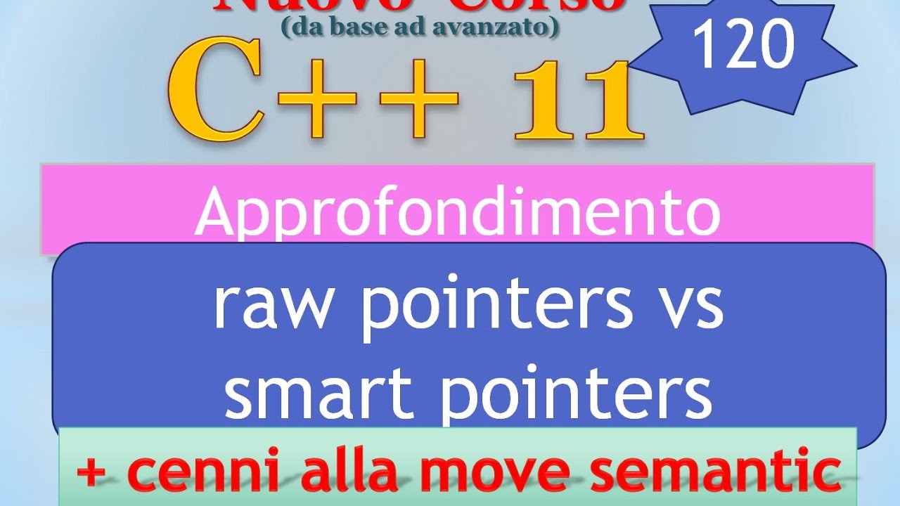 Nuovo Corso C++11 ITA 120 (APPROFONDIMENTO): raw vs smart pointers ...