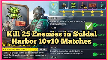 Call Of Duty Mobile Kill 25 Enemies in Suldal Harbor 10v10 Matches Task Complete