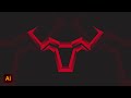 Bull Head Logo Design In Adobe Illustrator cc 2022 | Tutorial