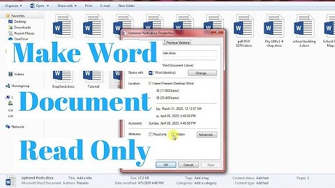 How To Make Word Document Read Only | Protect Microsoft  Word File From Editing By Others