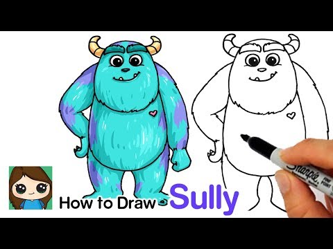 How to Draw Sulley from Monsters Inc. with Easy Step by Step Drawing  Tutorial - How to Draw Step by Step Drawing Tutorials