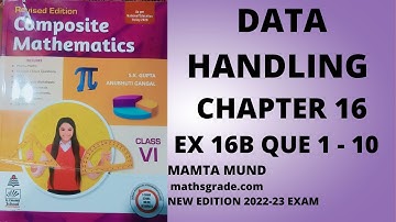 COMPOSITE MATHEMATICS CLASS 6 CHAPTER 16 EX 16B QUESTION 1-10 DATA HANDLING CLASS 6 MATHS MAMTA MUND