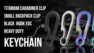 Celebrity Titanium Carabiner Clip Small Backpack Clip Black Hook EDC Heavy Duty Keychain Profile