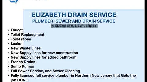 Elizabeth Drain Service And Plumbers