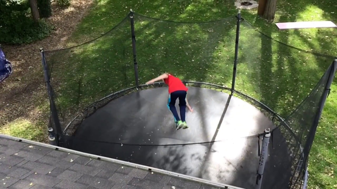 INSANE roof JUMPING on to tramp - YouTube