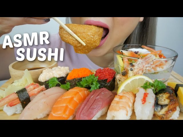 Assorted SUSHI NIGIRI with SEAFOOD Sunomono *ASMR NO Talking