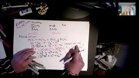 Two billiard balls collide use p and KE to solve