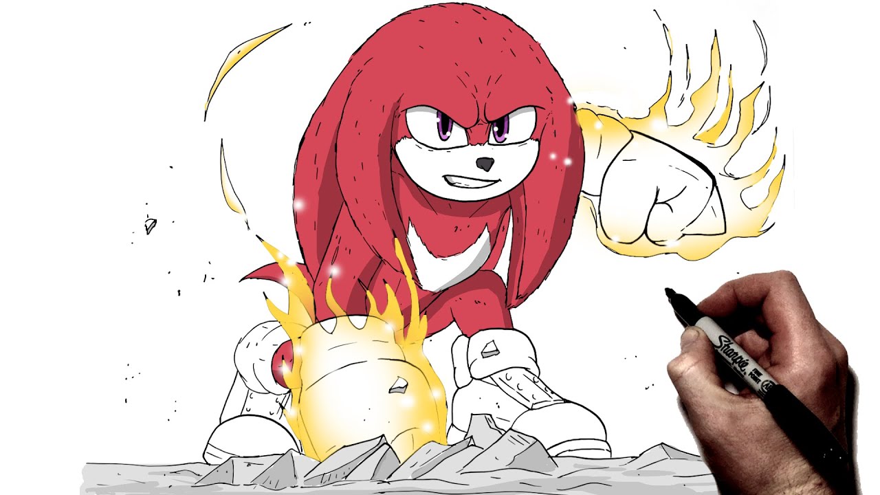 How To Draw Knuckles Flames Of Disaster | Step By Step | Sonic 3, image size:1280x720