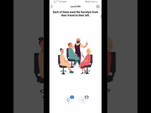 Easy Game Brain Test Level 399 Solution | Each of them want the hairstyle from their friend to their