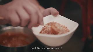 Durian Croque En Bouche Peanuts Nougatine with Sesame