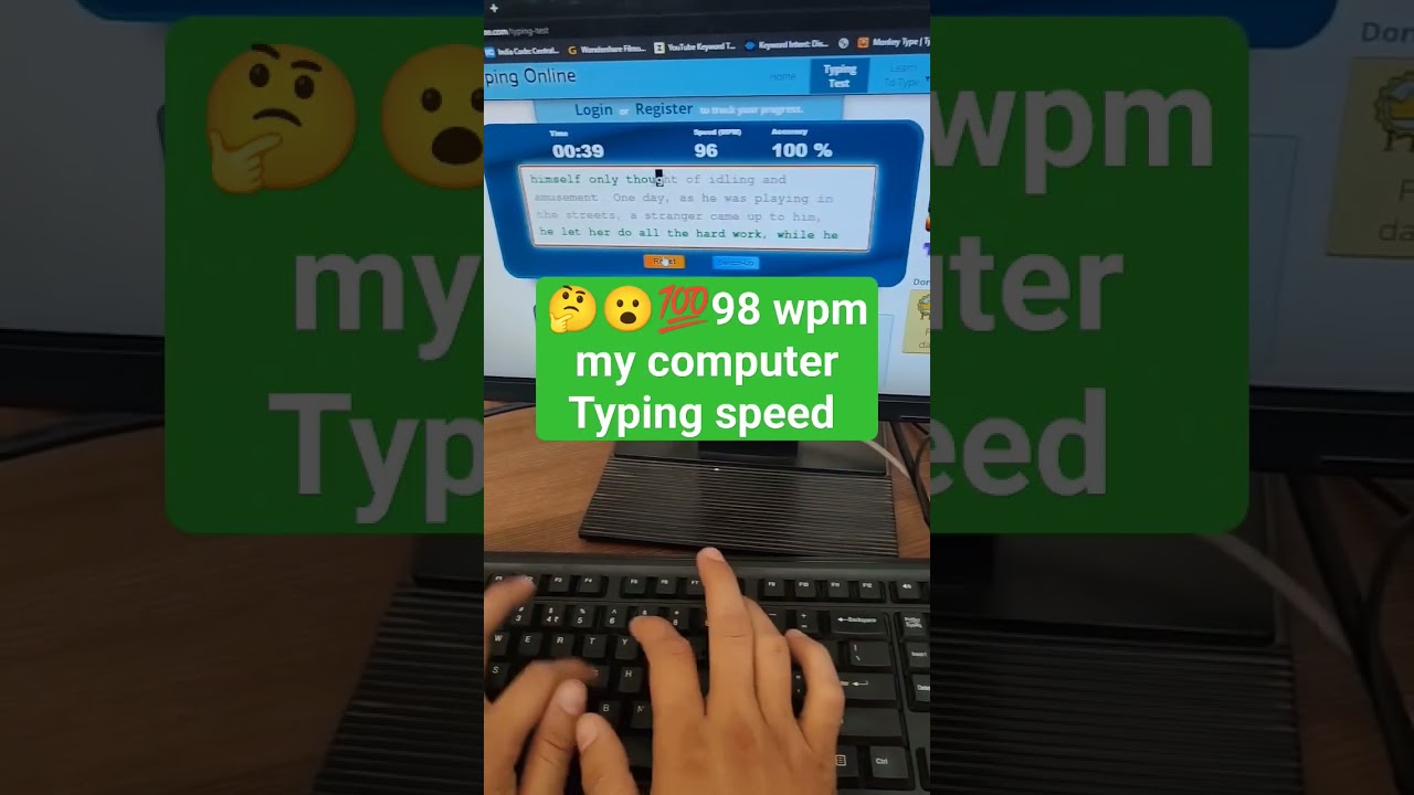 🤔😮💯98 wpm my computer Typing speed 