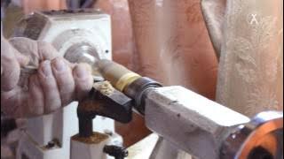 Making stock for Sackpipa (Swedish bagpipe)