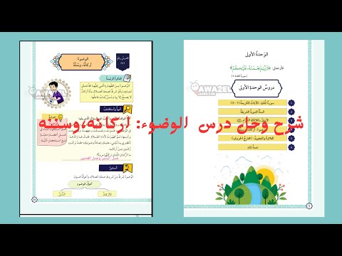 شرح وحل اسئله درس الوضوء اركانه وسننه للصف السابع