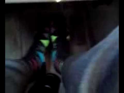 Shoes off in the car with cool argyle socks part 2