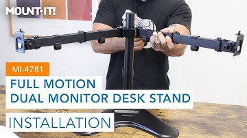 Full Motion Dual Monitor Desk Stand | MI-4781 (Installation)