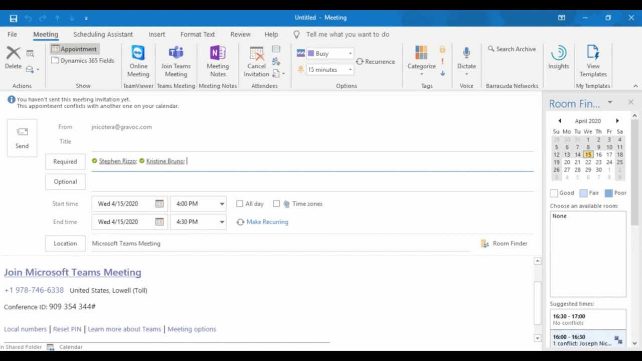 Schedule a Teams Meeting from Microsoft Outlook YouTube