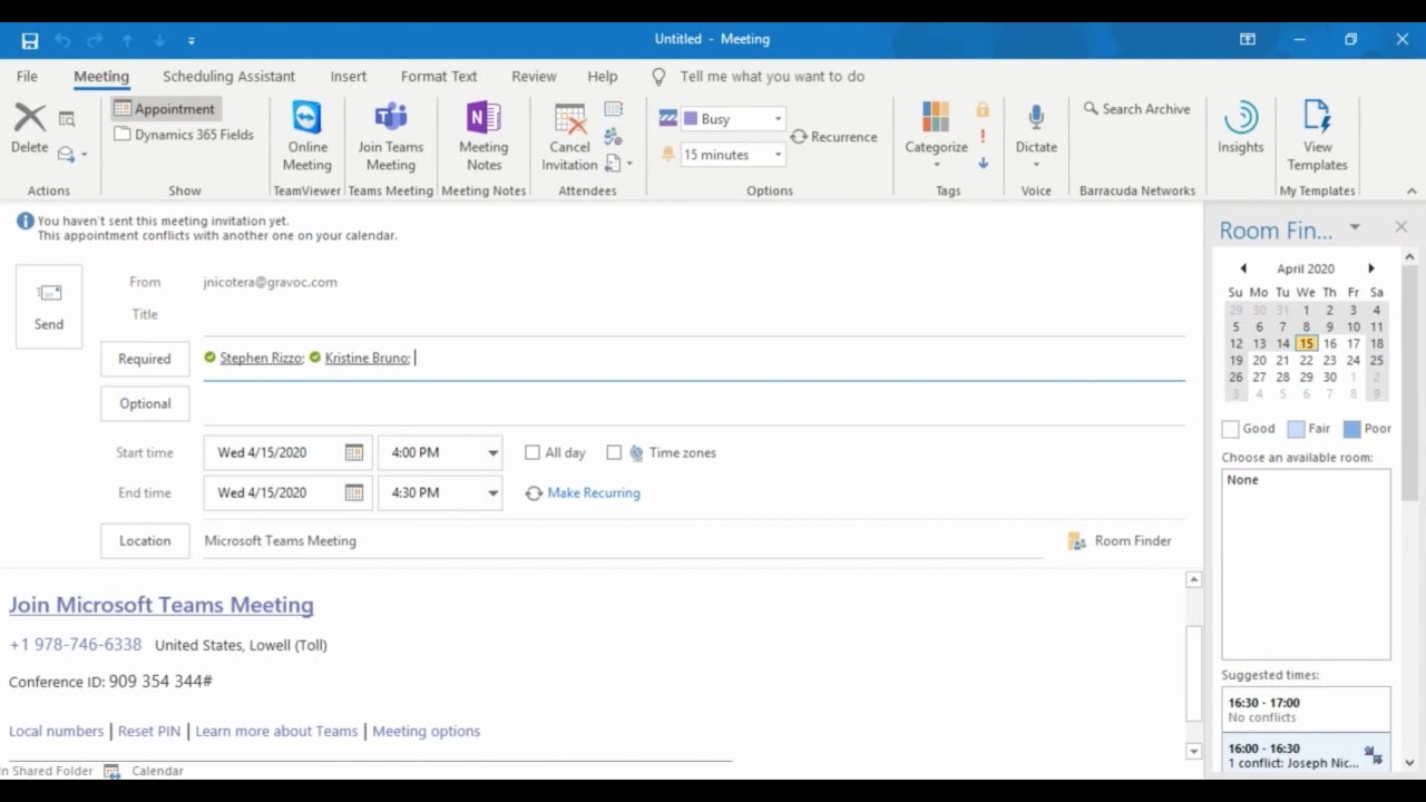 Schedule A Teams Meeting From Microsoft Outlook YouTube