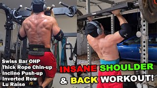 EPIC NATTY DELTS Vlog || 160x10 Swiss Overhead Press, Epic Thick Rope Chins, Big Lu Raises