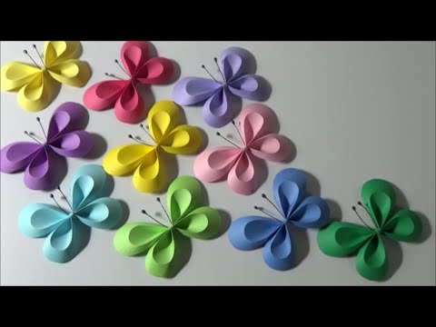 画用紙 春の飾り 簡単 可愛い 蝶々の作り方 Diy Drawing Paper Spring Decoration Easy Cute Butterfly Youtube