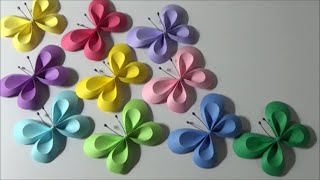 （画用紙）春の飾り　簡単！可愛い！蝶々の作り方【DIY】(Drawing paper)Spring decoration　Easy!cute! Butterfly