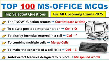 Top 100 Ms-Office MCQs for RI, ARI, AMIN, SFS, ICDS | For All Upcoming Exams 2025