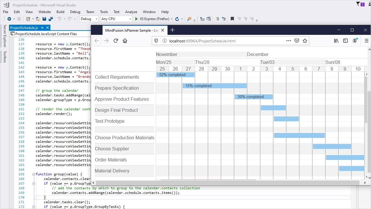 โค้ด ป ฎิ ทิน html New Project Schedule in JavaScript