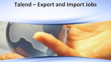 Talend Open Studio - Export and Import Jobs (No Voice)