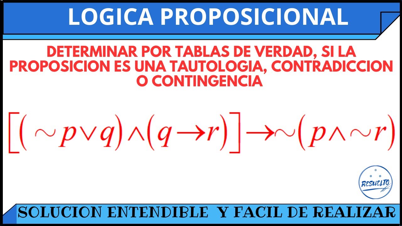 TABLAS DE VERDAD (ejercicios resueltos) YouTube
