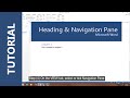 How to create heading and show Navigation Pane in Microsoft Word