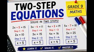 Two step equations Grade 9 maths #usa v4