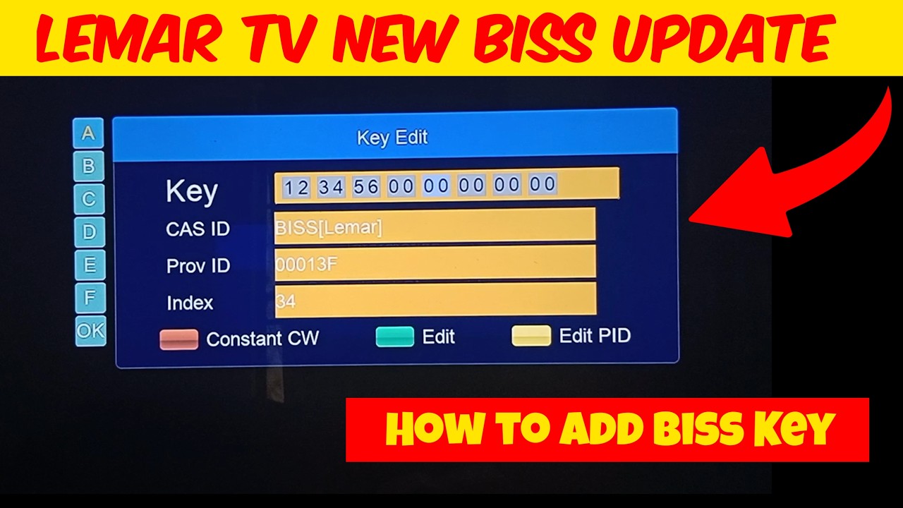 Lemar TV latest Biss Key | How to add Biss Key