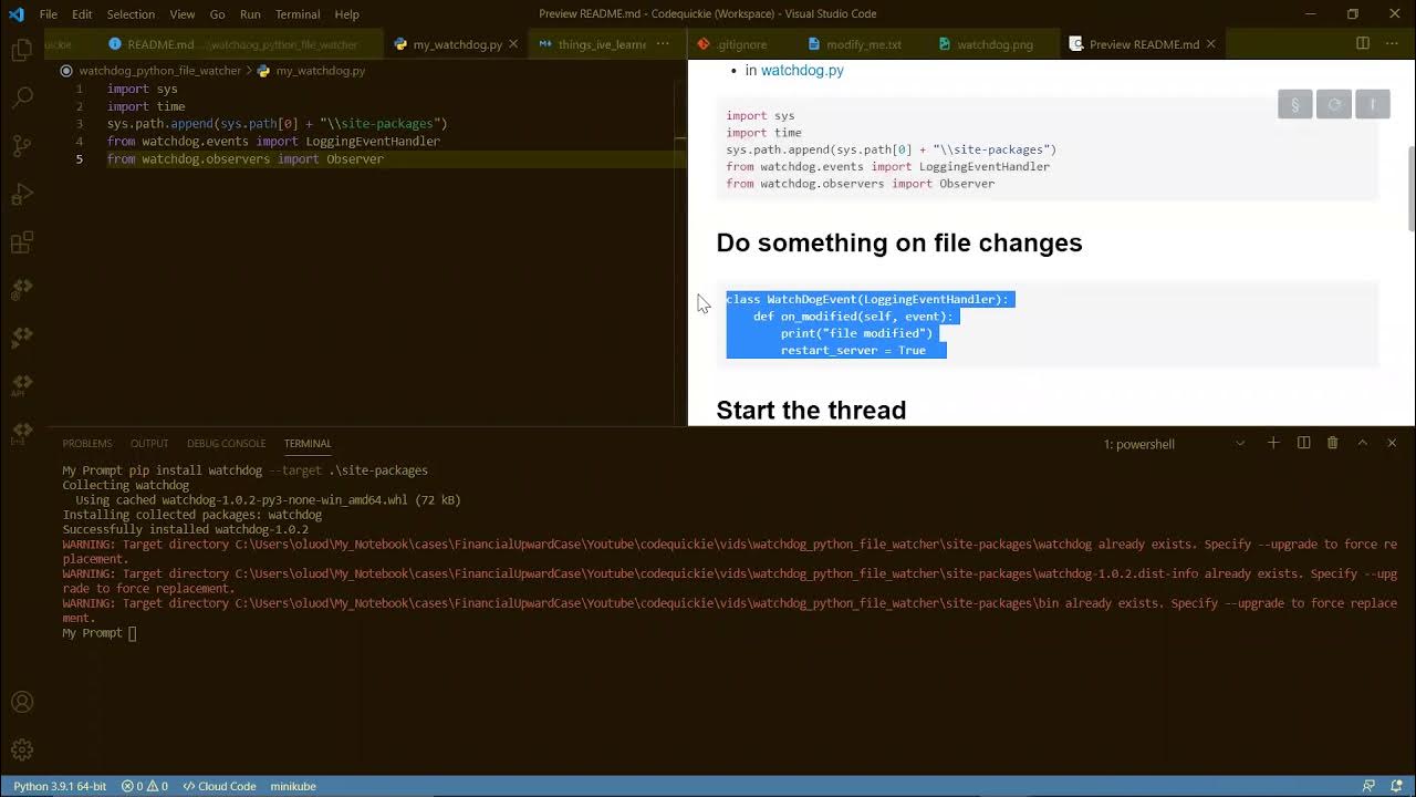 Watchdog Python File Watcher - YouTube