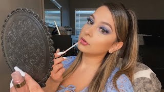 ASMR relaxing get ready with me 🎨 full face of makeup ✨tapping \& whispering✨