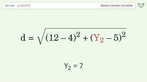 Find the distance between two points p1 (4,5) and p2 (12,7): Step-by-Step Video Solution