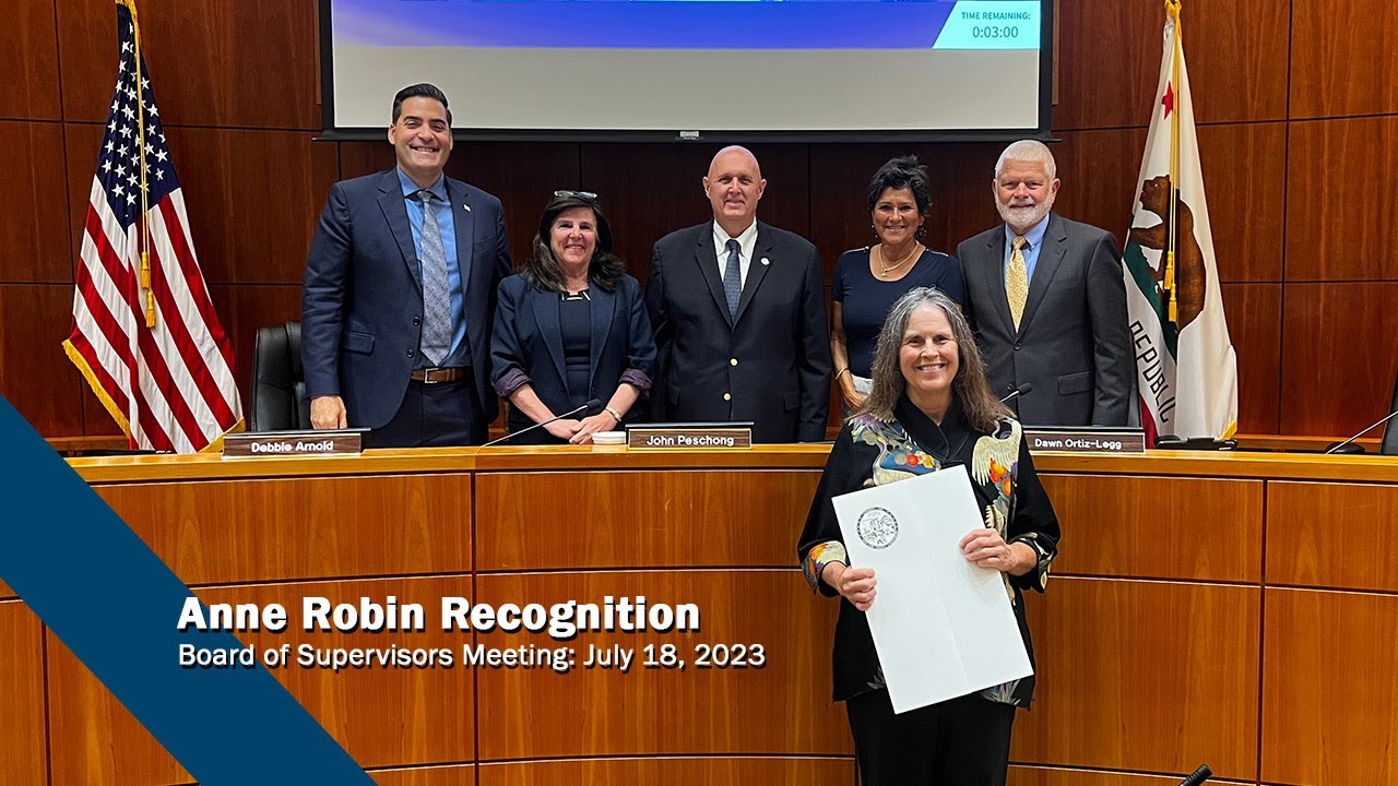 Anni Robi Board of Supervisors recognize Anne Robin on her retirement - YouTube
