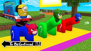 This is real PJ MASKS CANNONS vs MINION THOMAS.EXE THE TANK ENGINE in Minecraft - Gameplay Movie