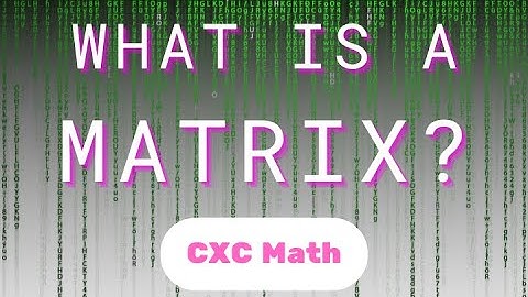 What is a Matrix? - CSEC Math