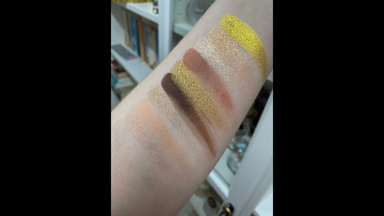 Huda Beauty Gold Obsessions eyeshadow palette swatches