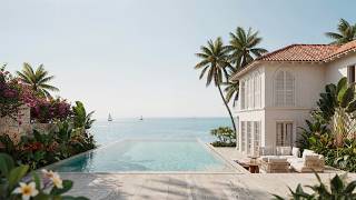 Luxury Oceanfront Villa Escape🌴 | Serene Infinity Pool & Tropical Paradise Ambience