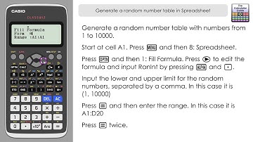 Generate A Random Number Table On Casio Classwiz Using Spreadsheet fx-991EX fx-570EX