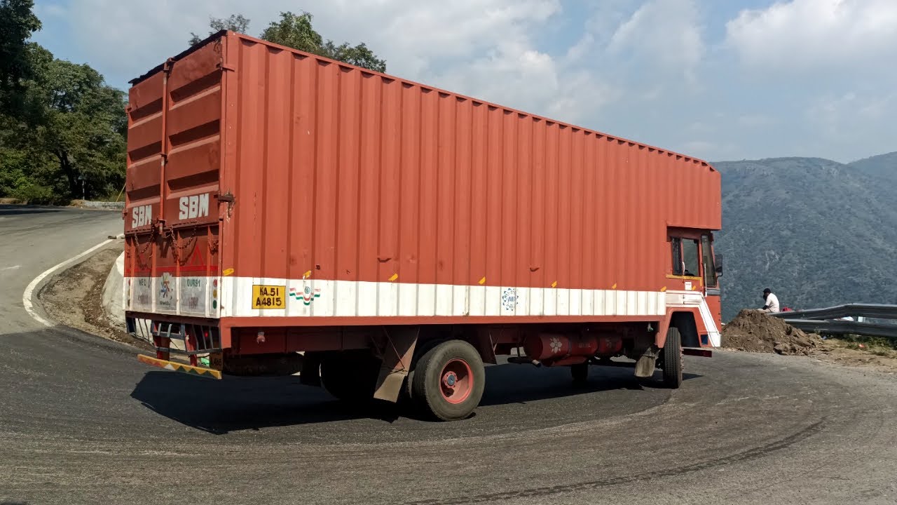 Container Lorry And BOLERO Turning Last Hairpin Bend Dhimbam Hills ...