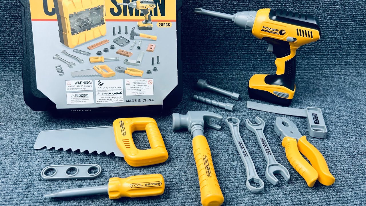 6 minutes, unboxing tool box, electric drill  ASMR | Toy Review