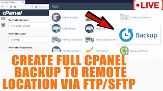 [🔴LIVE] How to create full cPanel backup to your remote location via FTP/SFTP