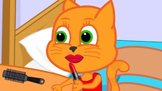 🔴 Cats Family in English - Mommy lipstick Cartoon for Kids