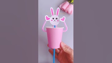 DIY Bunny Puppet Cup Craft"#diy #cup puppet Craft #artandcraft
