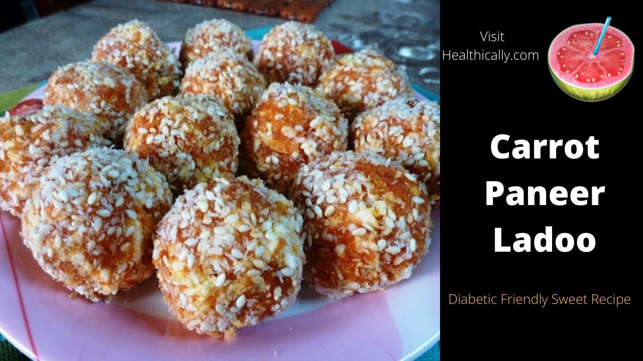 Carrot paneer ladoo | Healthy ladoo recipe | Healthy sweet recipes healthically | Healthically Kitchen