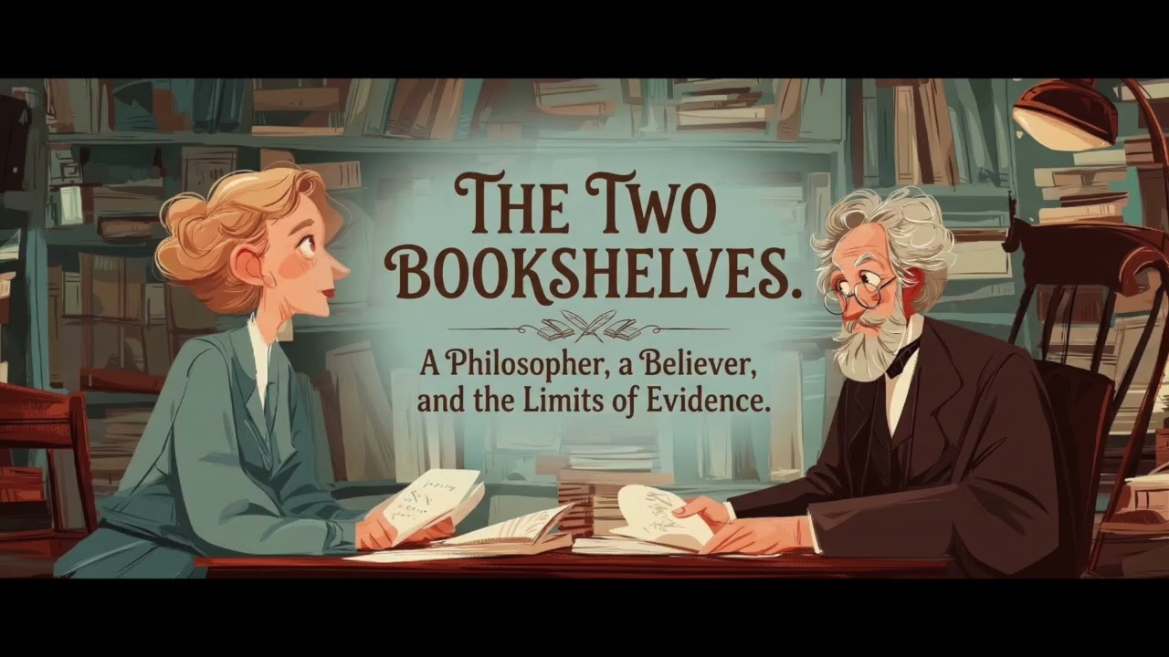 THE TWO BOOKSHELVES, a Philosopher, a Believer, and the Limits of Evidence, based on a true story