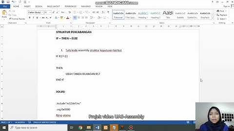 Struktur Percabangan IF - THEN - ELSE dalam Pemrograman Bahasa Assembly