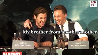 Chris Hemsworth and Tom Hiddleston being brothers for ALMOST 10 minutes